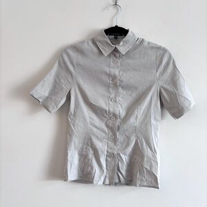 JUDITH & CHARLES I US 2 (XS) I Linen Short Sleeve Button Down Shirt I Light Gray